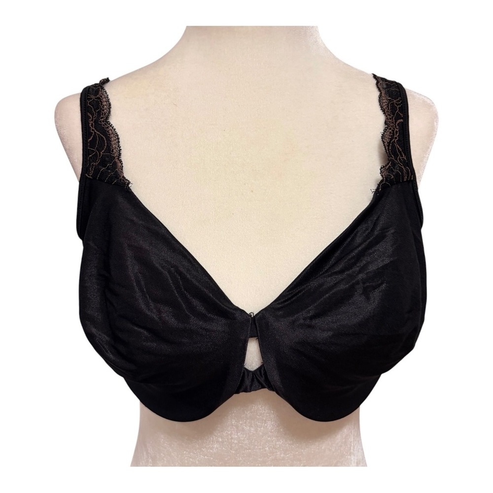 Lilyette‎ by Bali Enchantment Minimizer Bra 42C Black Lace Underwire